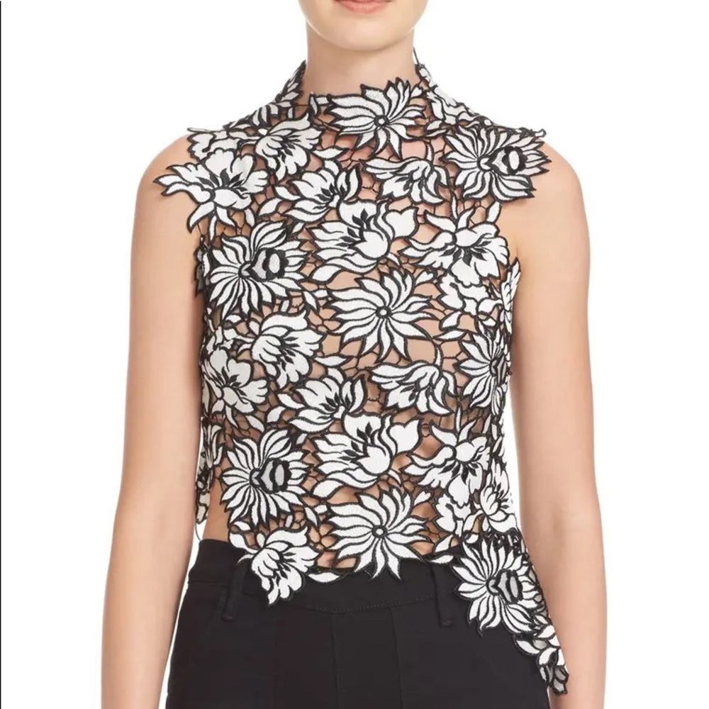 COPY - NWOT Self-Portrait Asymmetrical Floral Top